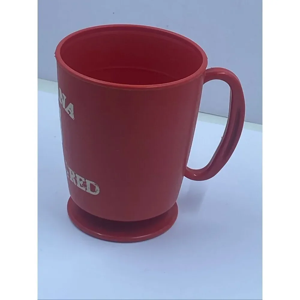 IU Indiana University Plastic Coffee Travel Mug Cup with Base Trip Sip Vintage
